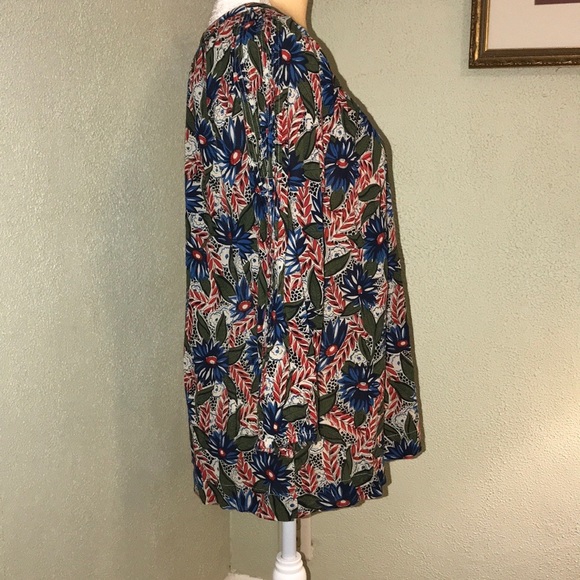 Lucky Brand Floral Peasant Blouse Size Large - Picture 4 of 7